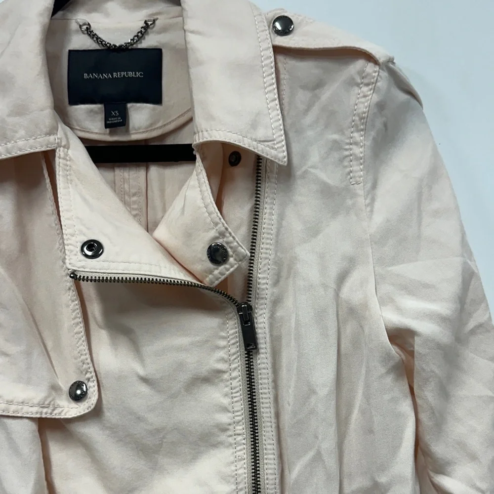 Banana Republic Blush Utility drapery moto Jacket xs